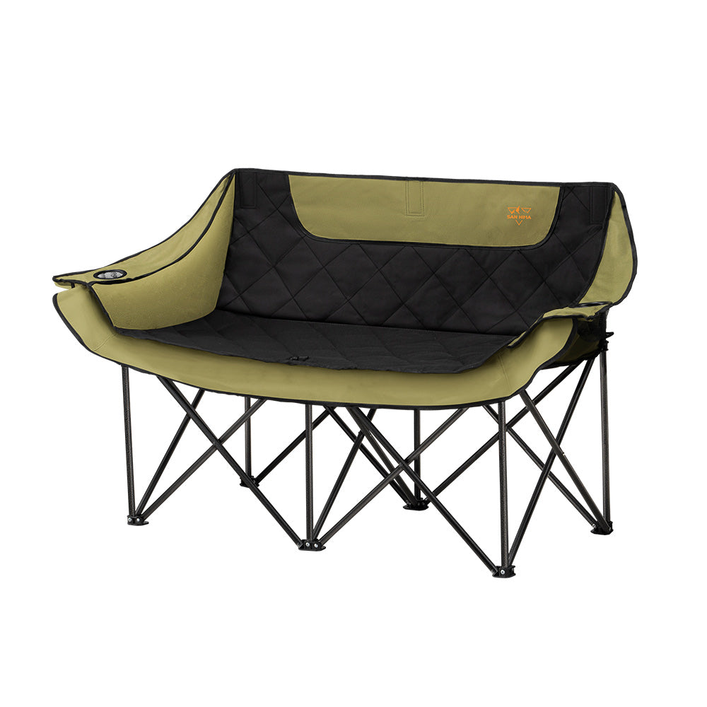SAN HIMA Double Camping Chair for 2 Person 650 LBS Folding Loveseat