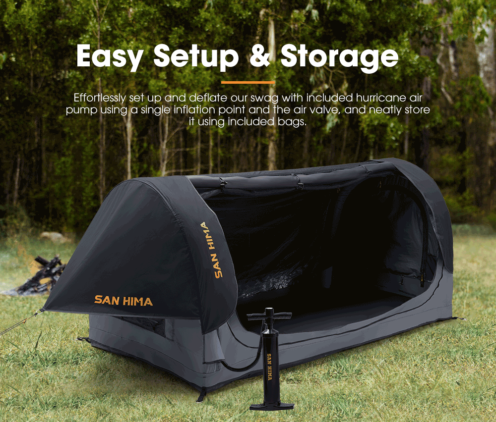 San Hima Single Air Swag Camping Swags Dome Tent Free Standing
