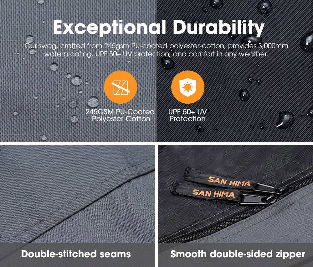 San Hima Double Air Swag Camping Swags Dome Tent Free Standing 8.66 in Air Mattress