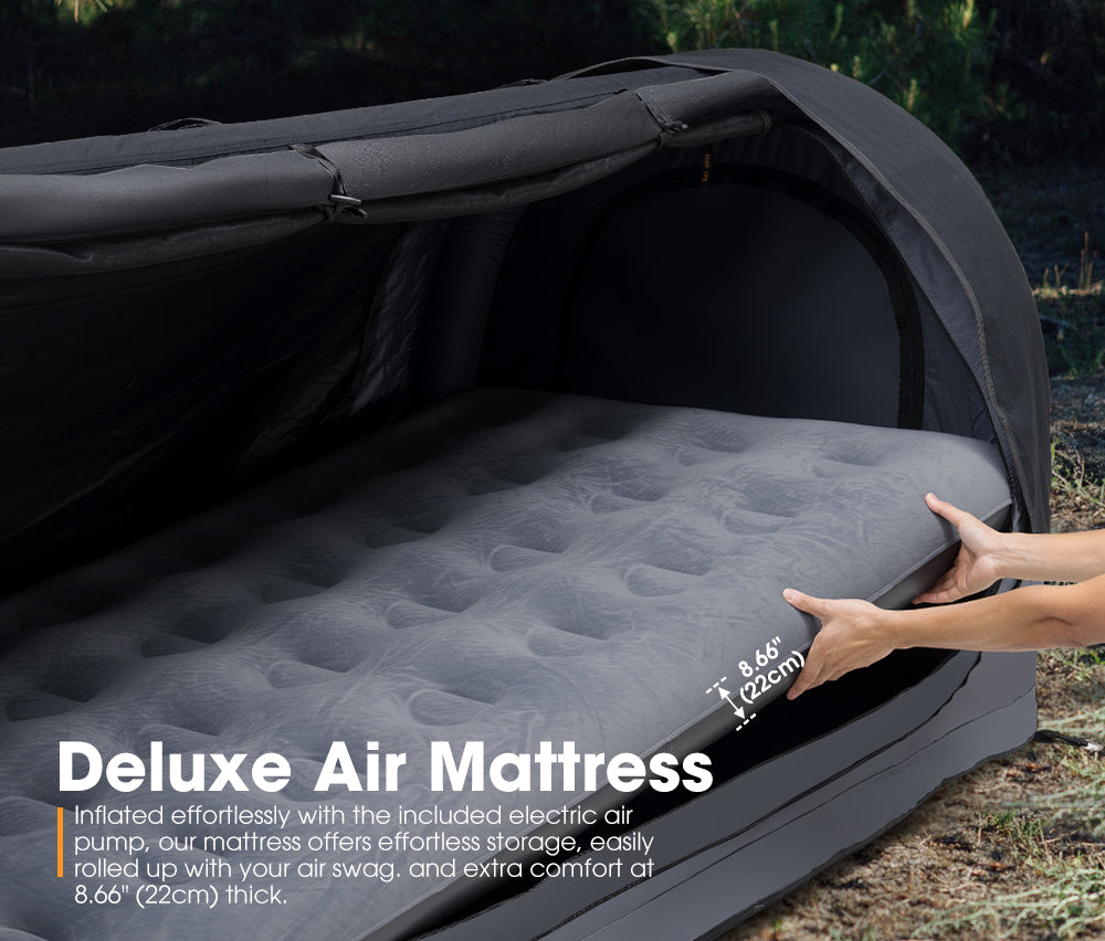 San Hima Double Air Swag Camping Swags Dome Tent Free Standing 8.66 in Air Mattress