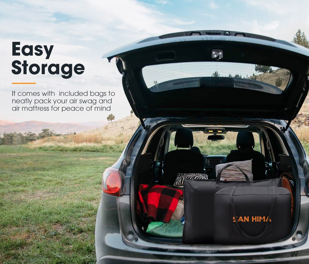 San Hima Double Air Swag Camping Swags Dome Tent Free Standing 8.66 in Air Mattress