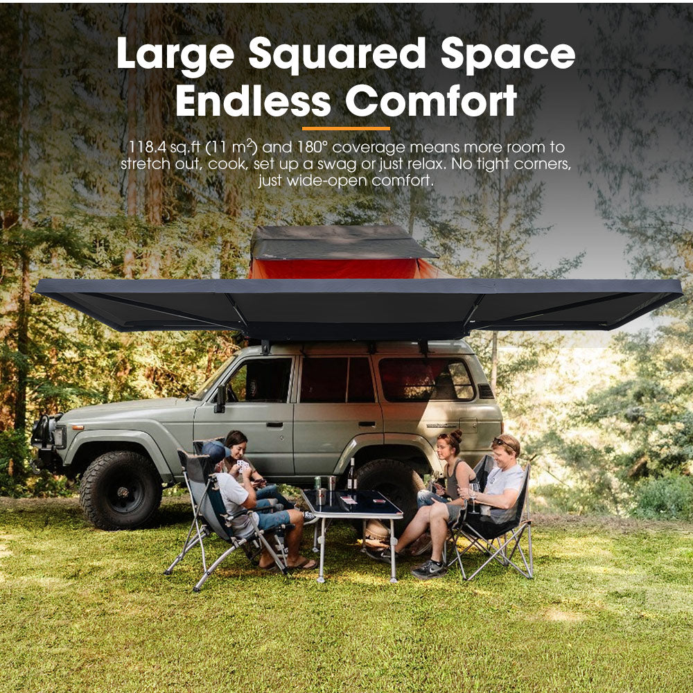 San Hima 180° Free-Standing Awning 118.4 sq.ft Built-In LED Light