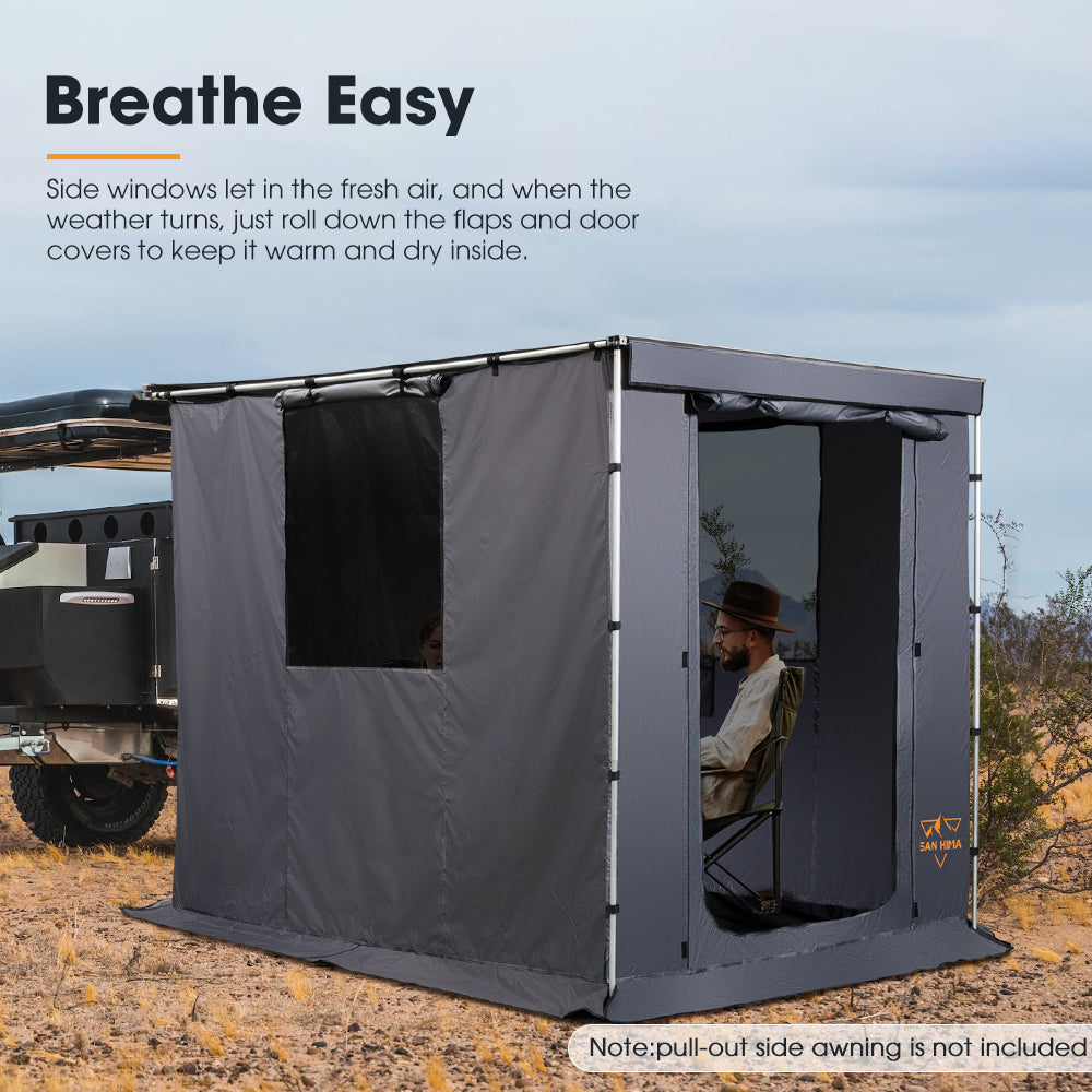 San Hima Awning Room w/ Floor 6.6ft x 8.2ft Camping Shade