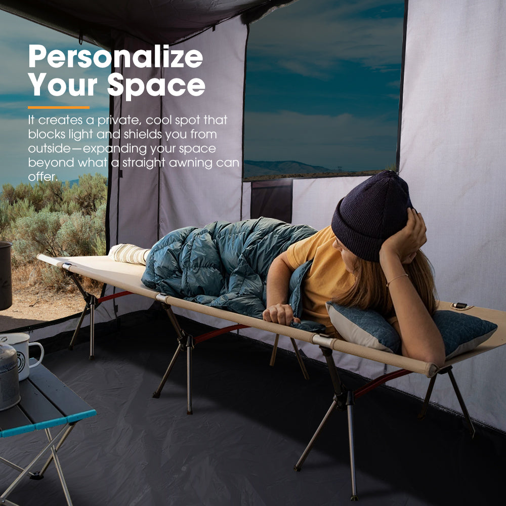 San Hima Awning Room w/ Floor 6.6ft x 8.2ft Camping Shade