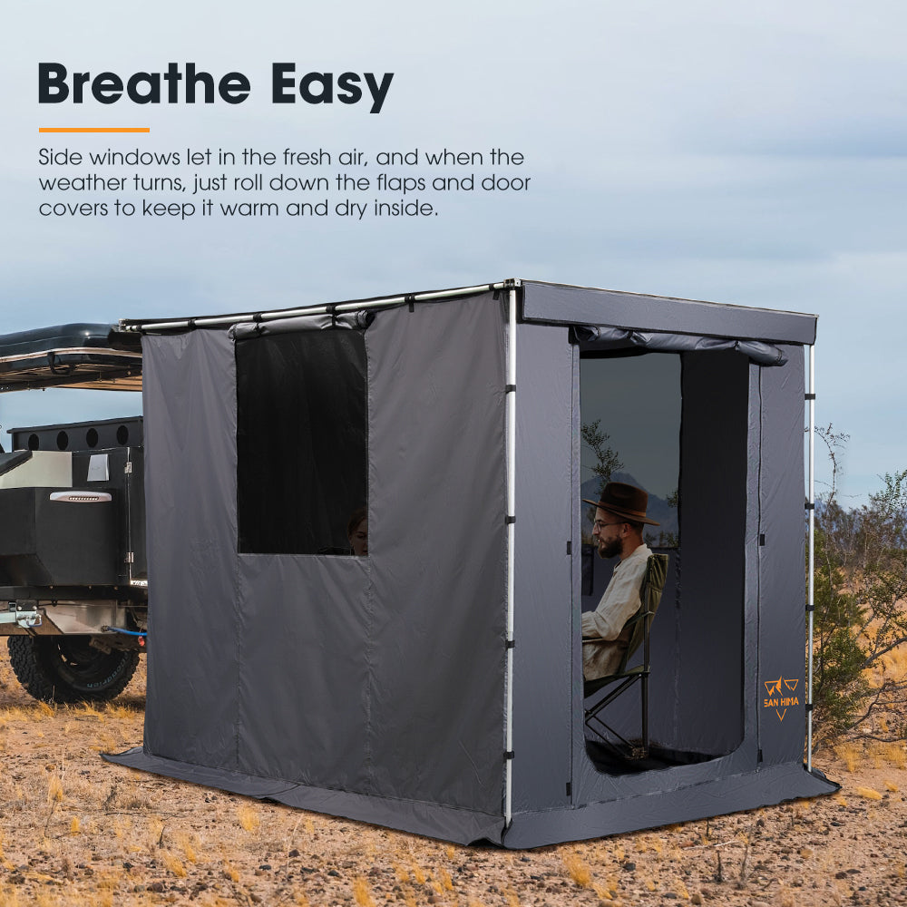 San Hima Pull-Out Side Awning 6.6ft x 8.2ft w/ Awning Room PVC Floor