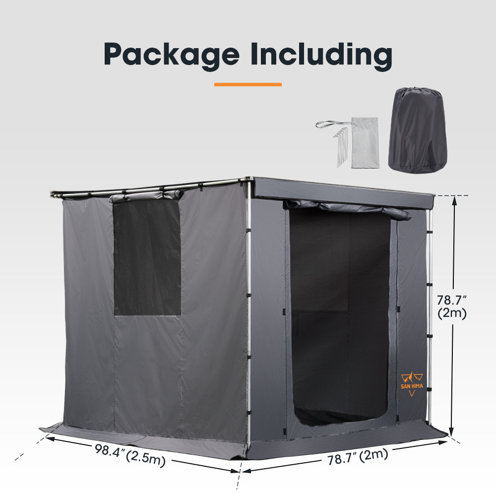San Hima Pull-Out Side Awning 6.6ft x 8.2ft w/ Awning Room PVC Floor