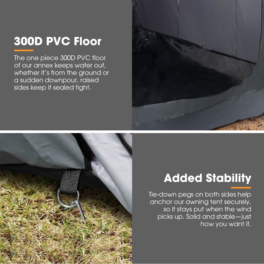 San Hima Awning Room w/ Floor 8.2ft x 10ft Camping Shade
