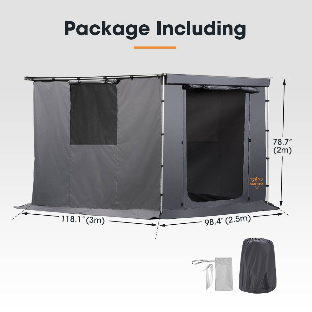 San Hima Pull-Out Side Awning 8.2ft x 10ft w/ Awning Room PVC Floor