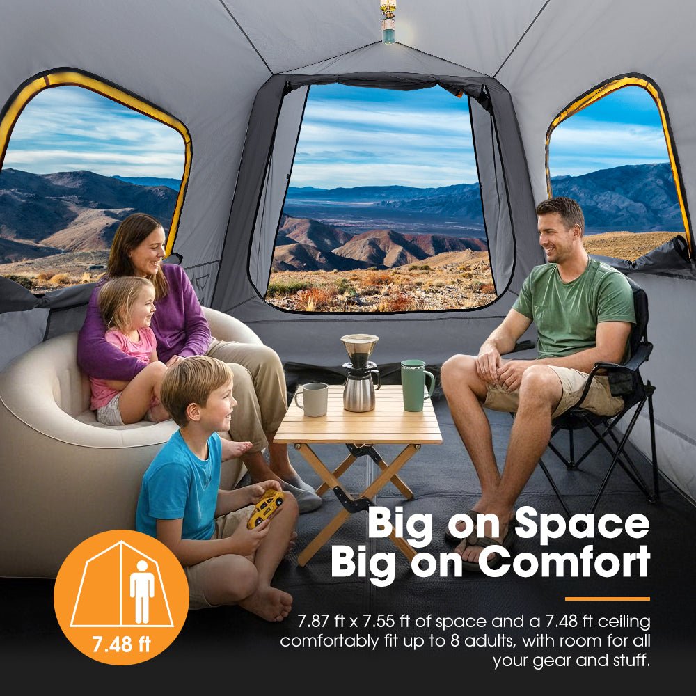 San Hima SUV Tent for Camping with Gull Wing Awning 8'Lx8'Wx7.6'H