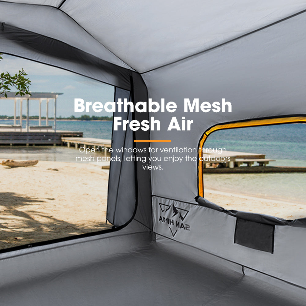 San Hima SUV Tent for Camping with Gull Wing Awning 8'Lx8'Wx7.6'H