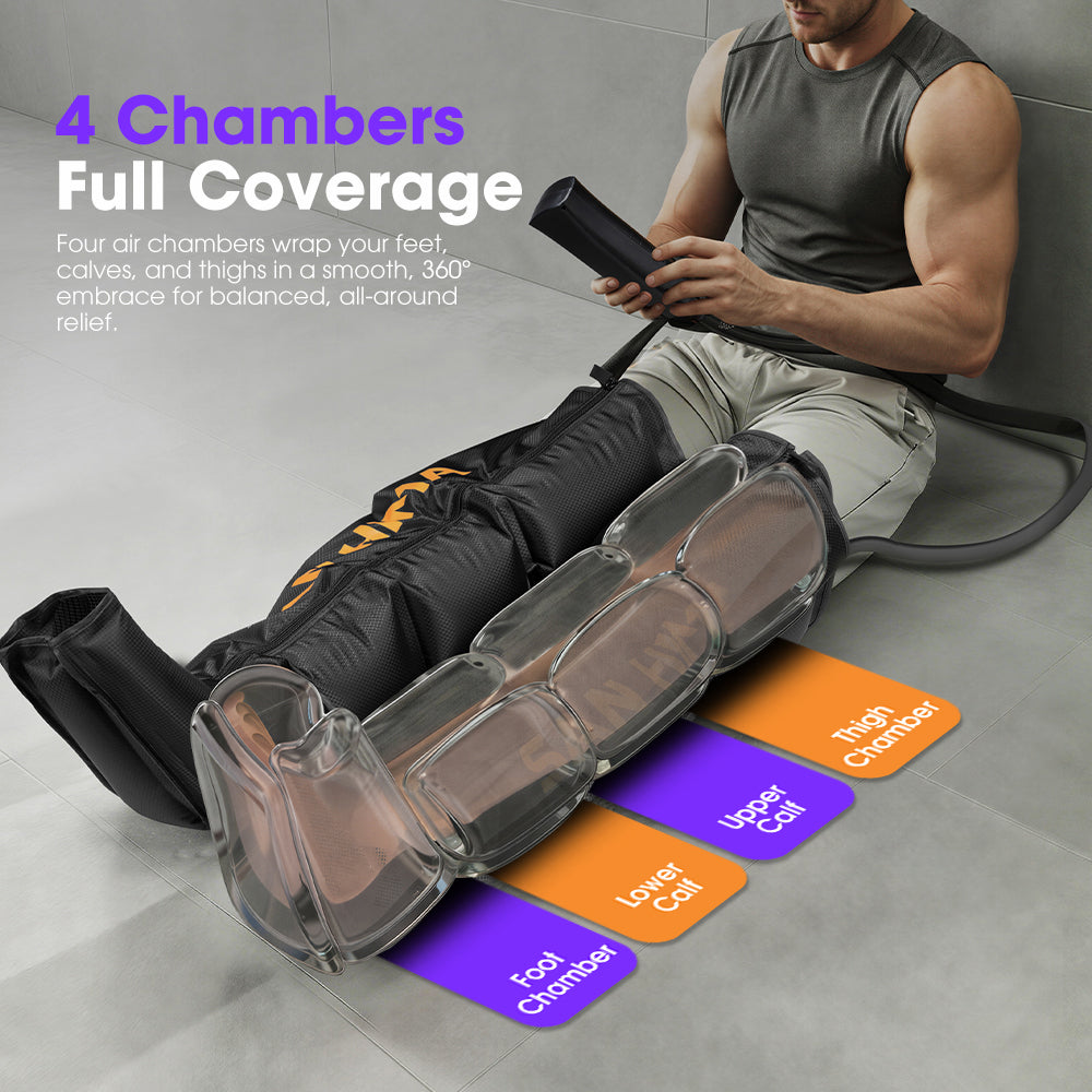 San Hima Air Compression Leg Massager Full Leg Recovery Boots Medium