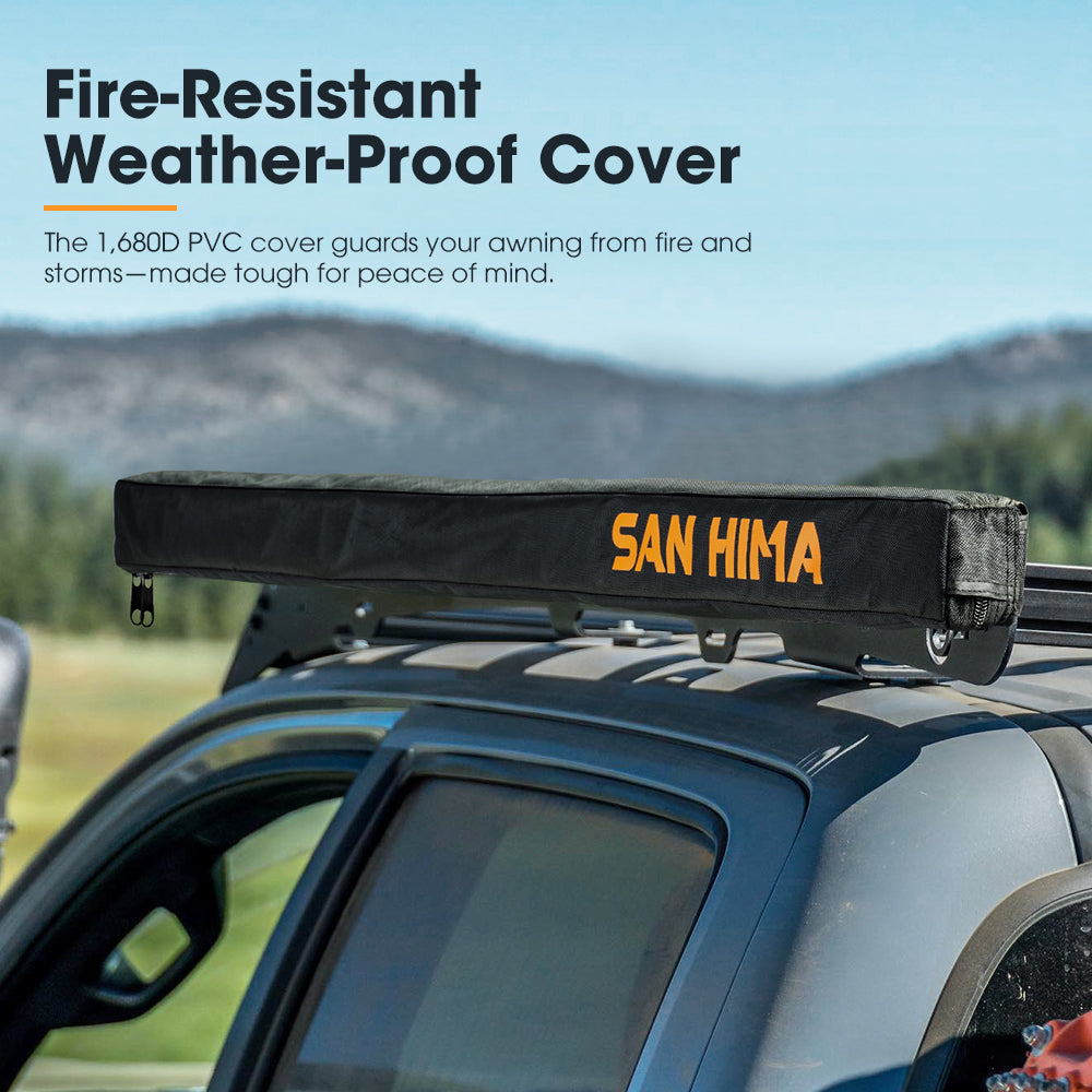 San Hima Pull-Out Side Awning 4.6ft x 6.6ft Telescoping Poles 30ft²