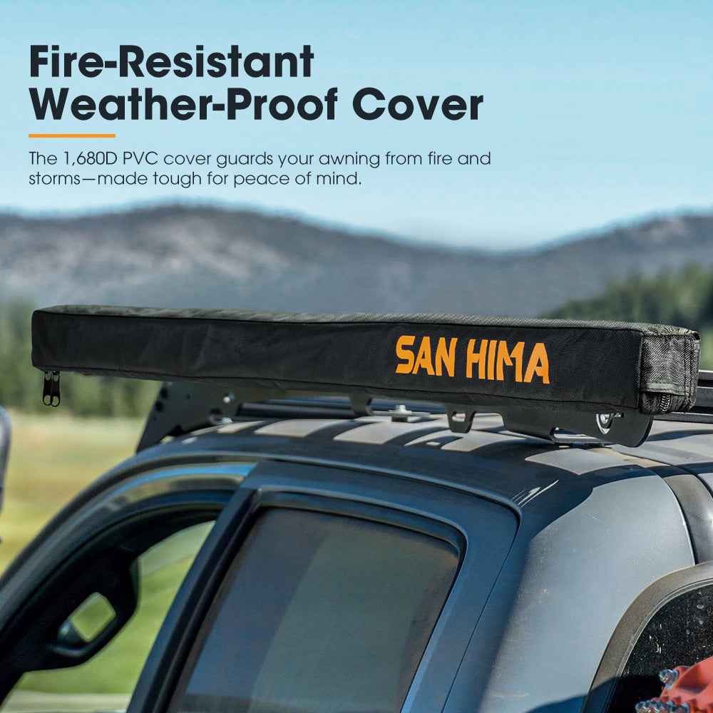 San Hima Pull-Out Side Awning 6.6ft x 8.2ft Telescoping Poles 54ft² Car Shade