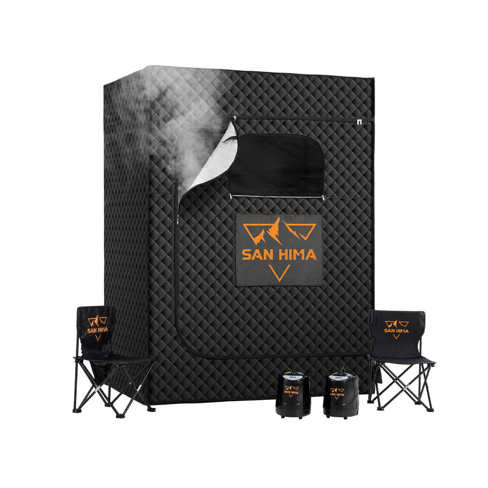 San Hima Portable Steam Sauna for Home with Steamer 2 Person Sauna Box