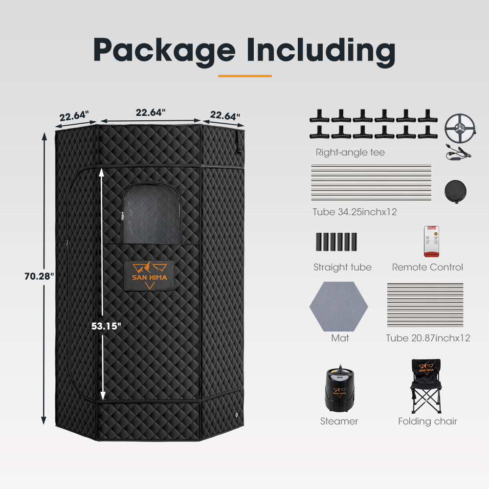 San Hima Portable Steam Sauna for Home with Steamer Personal Sauna Box