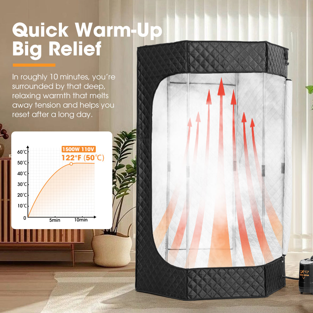 San Hima Portable Steam Sauna for Home with Steamer Personal Sauna Box