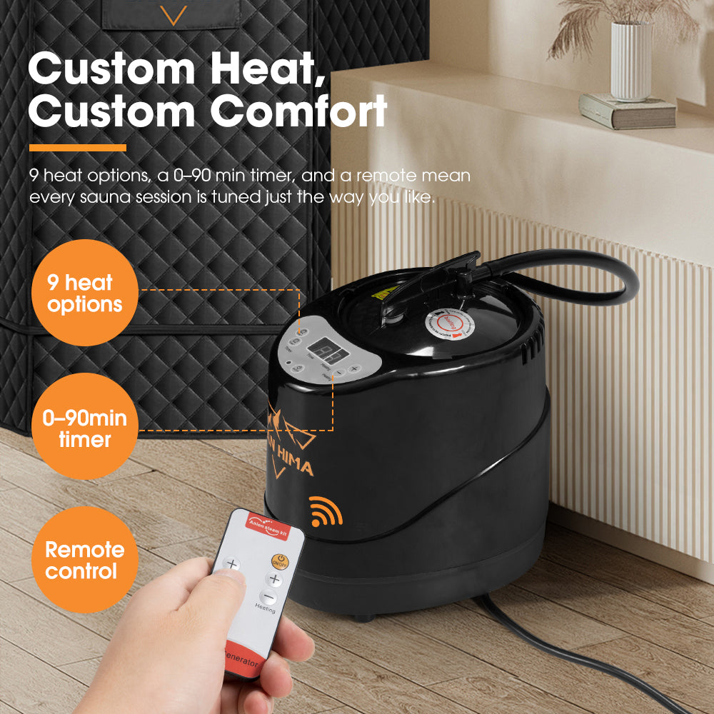 San Hima Portable Steam Sauna for Home with Steamer Personal Sauna Box