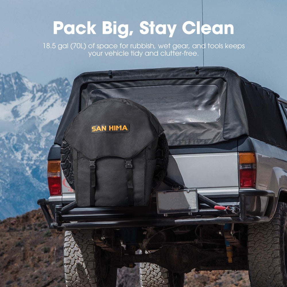 San Hima 18.5 Gallons Spare Tire Trash Bag Accessory Storage Bag 4x4