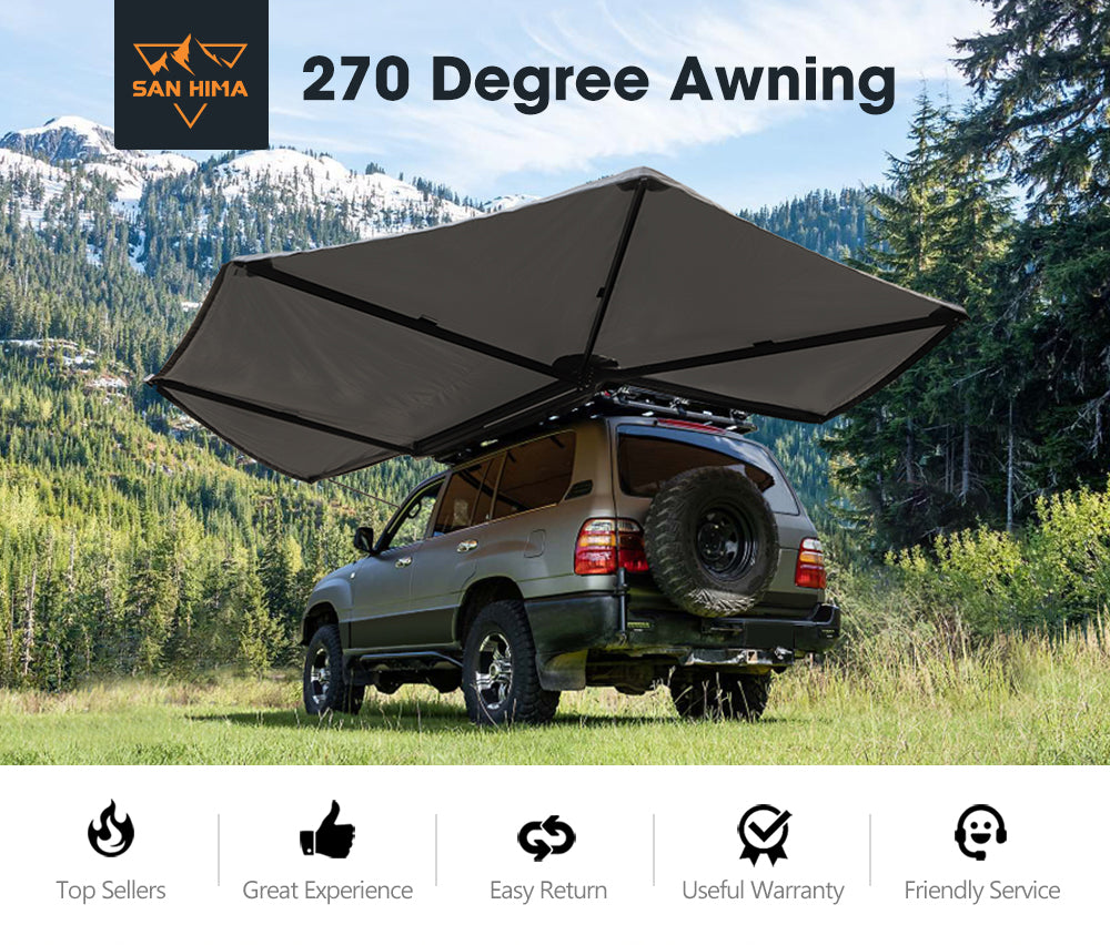 San Hima 270 Degree Free-Standing Awning 600D Double-Ripstop Oxford 4WD UPF50+