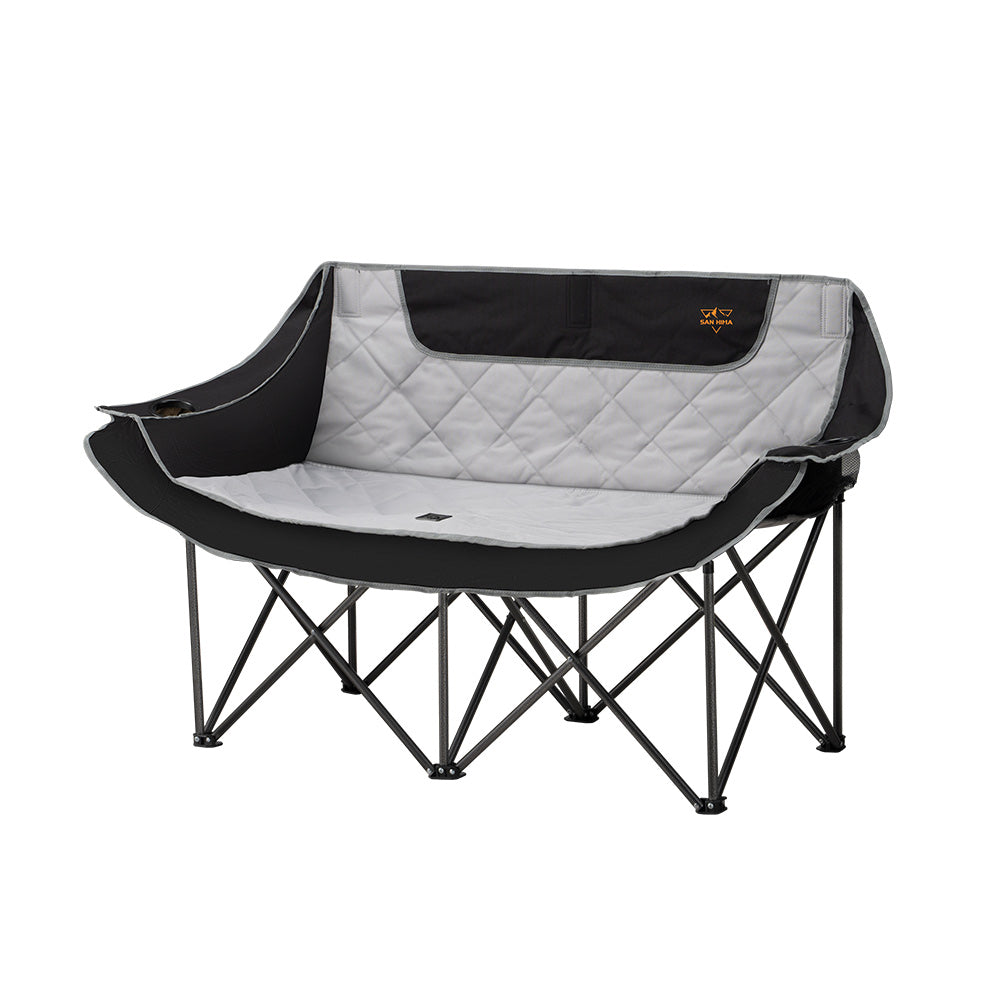 SAN HIMA Double Camping Chair for 2 Person 650 LBS Folding Loveseat
