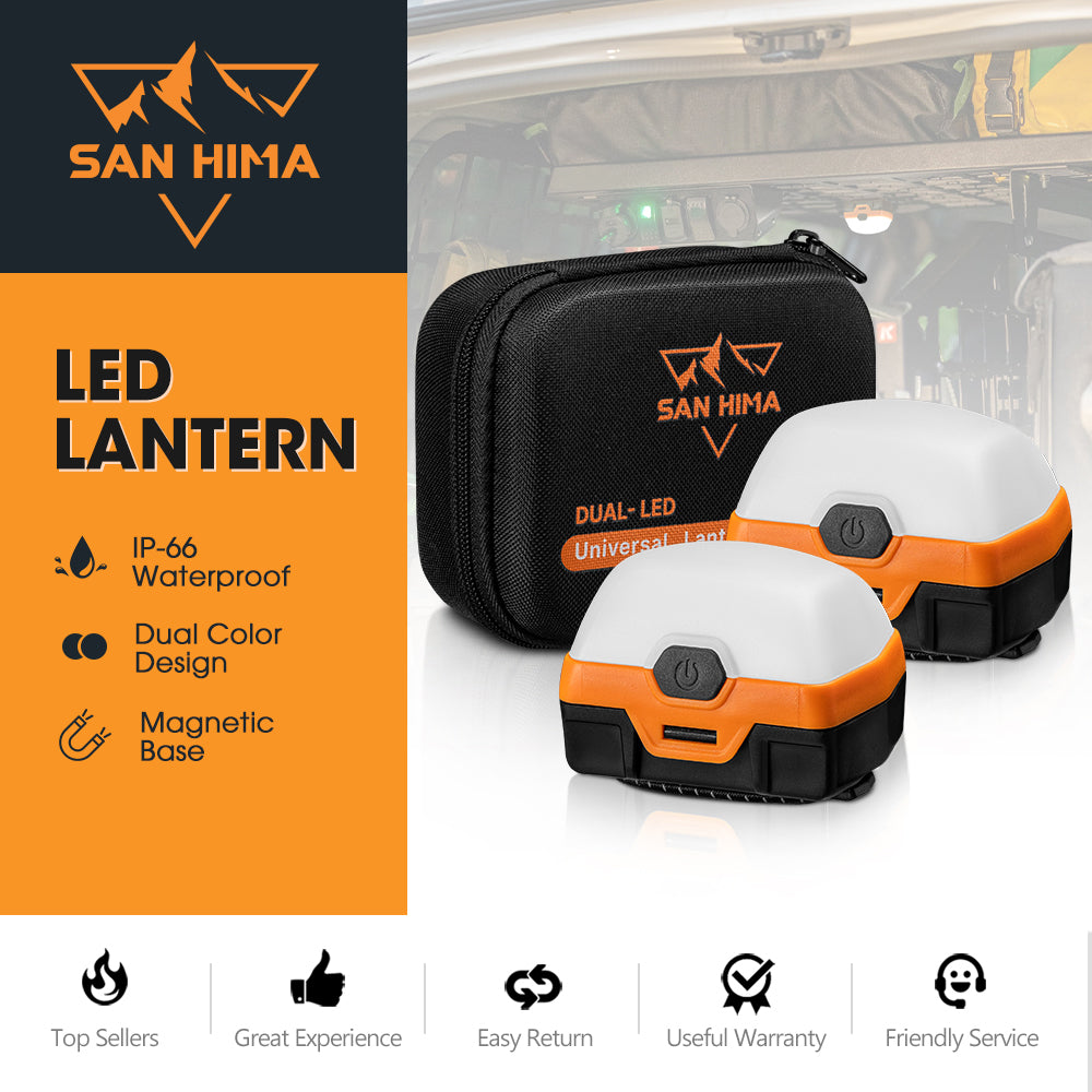 San Hima LED Camping Lanterns Dual Color Rechargeable Camp Tent Light