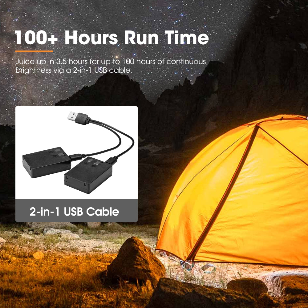 San Hima 2Pcs LED Camping Lanterns Dual Color Rechargeable Camp Tent Light