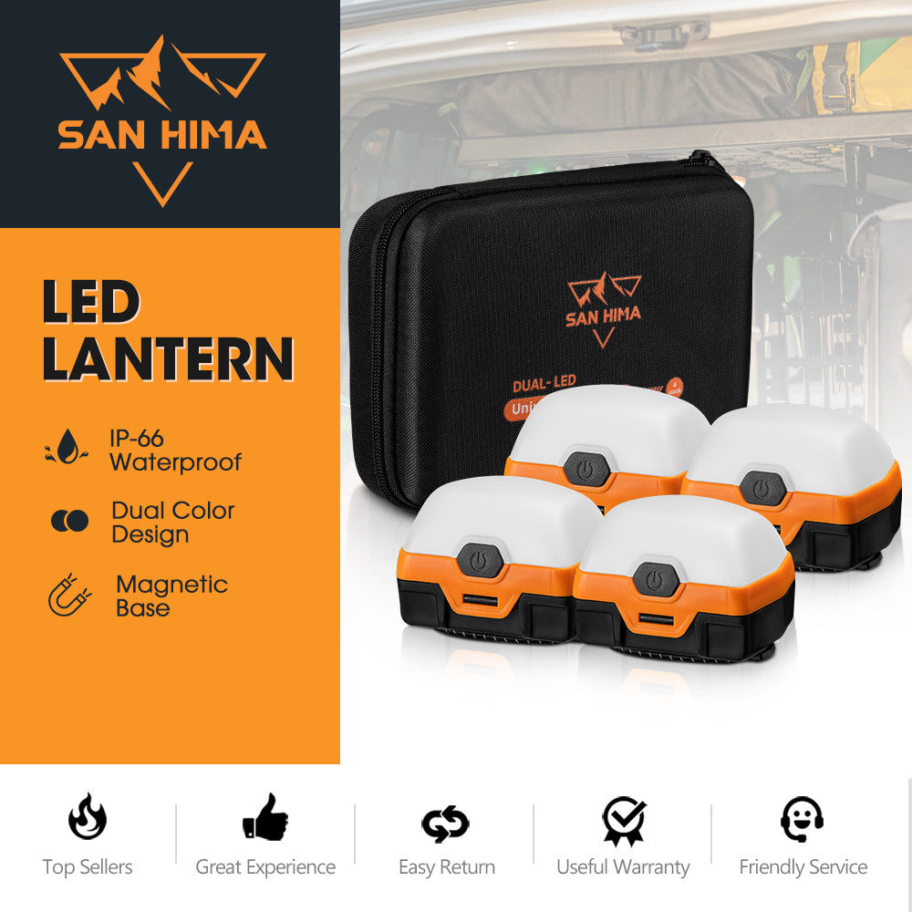 San Hima LED Camping Lanterns Dual Color Rechargeable Camp Tent Light