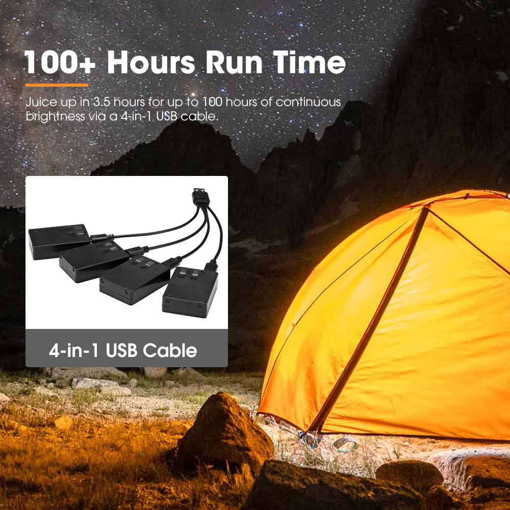 San Hima 4Pcs LED Camping Lanterns Dual Color Rechargeable Camp Tent Light
