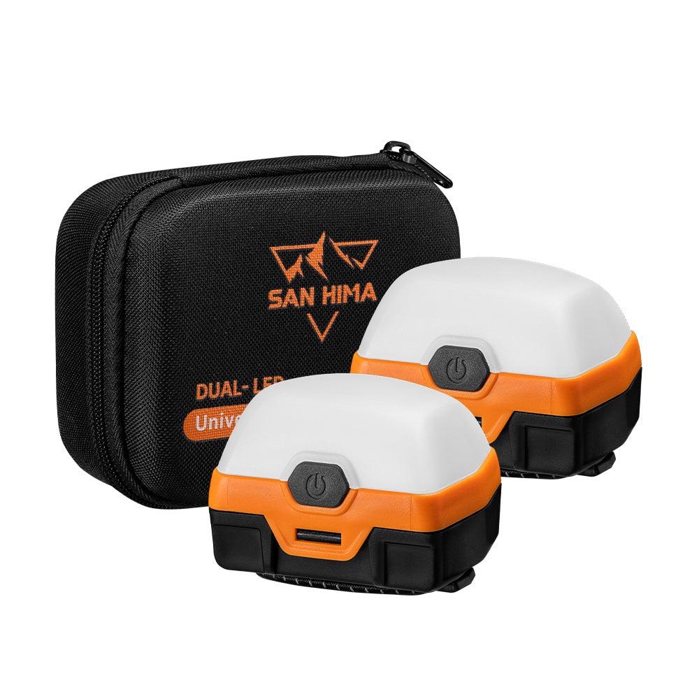 San Hima 2Pcs LED Camping Lanterns Dual Color Rechargeable Camp Tent Light