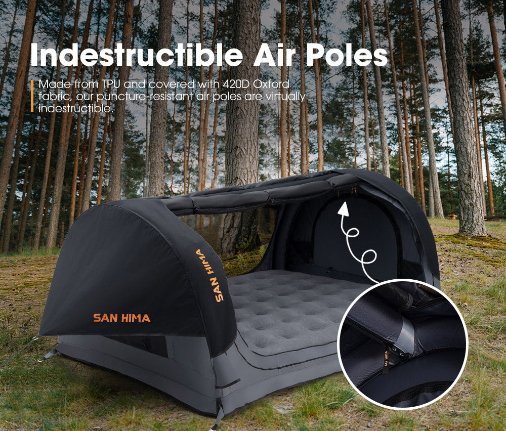 San Hima Double Air Swag Camping Swags Dome Tent Free Standing 8.66 in Air Mattress