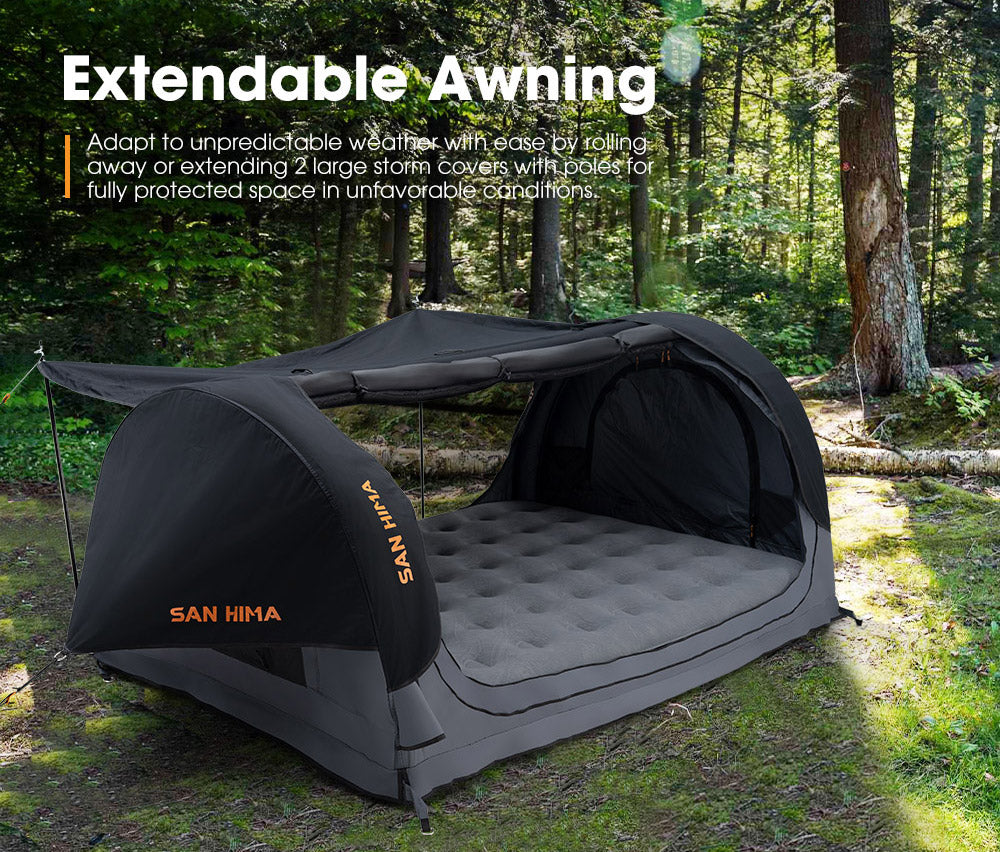 San Hima Double Air Swag Camping Swags Dome Tent Free Standing 8.66 in Air Mattress