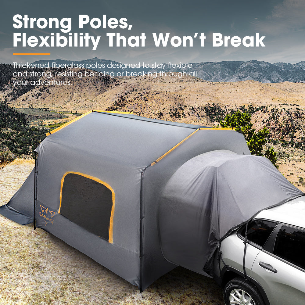 San Hima SUV Tent for Camping with Gull Wing Awning 8'Lx8'Wx7.6'H