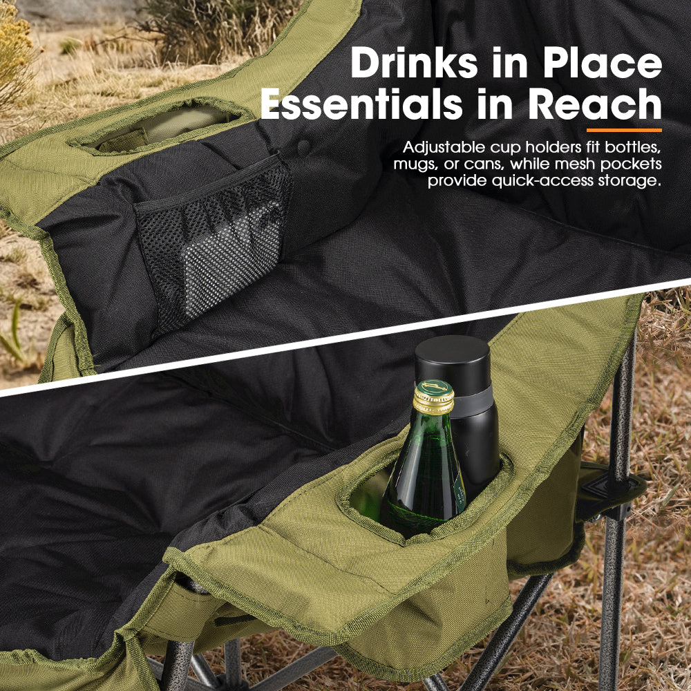 SAN HIMA Double Camping Chair for 2 Person 650 LBS Thick Loveseat