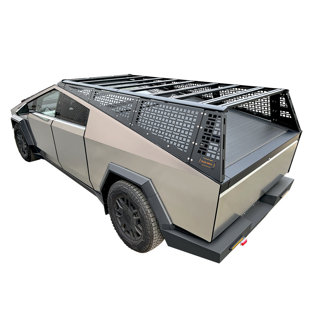 San Hima Tesla Cybertruck Bed Rack Kit Molle Panel Rack Modular Design