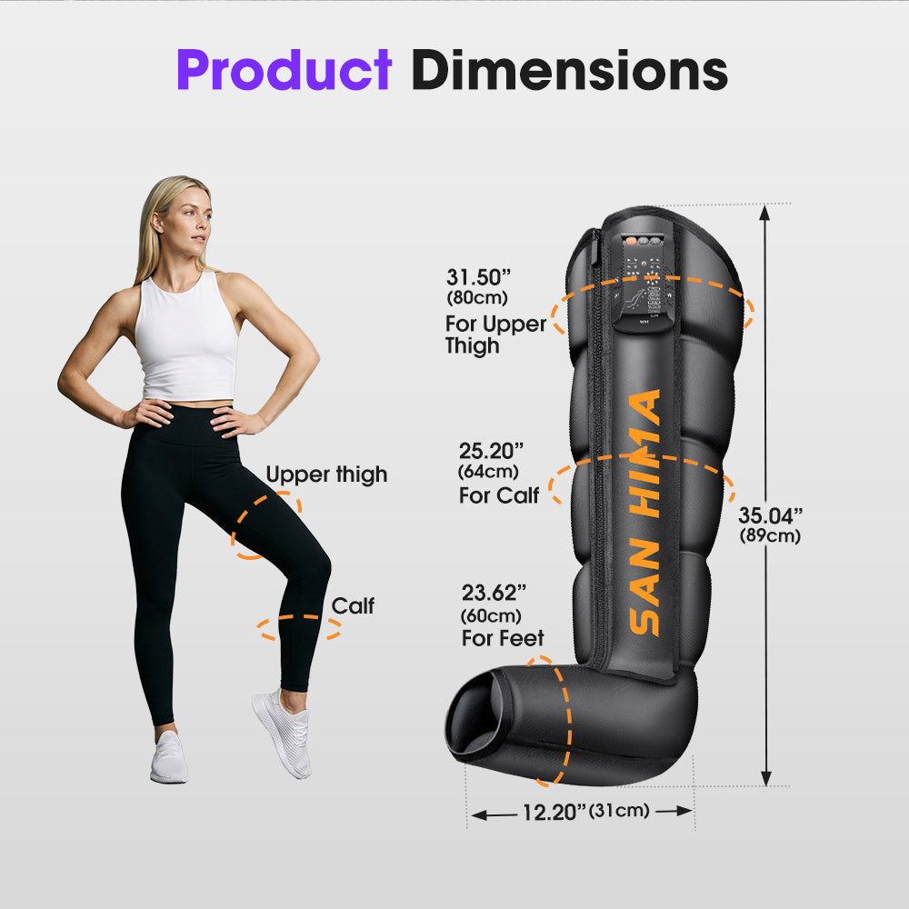 San Hima Air Compression Leg Massager with Heat Cordless Recovery