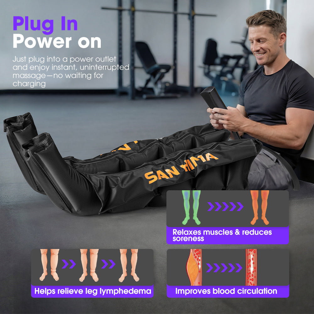 San Hima Air Compression Leg Massager Full Leg Recovery Boots Large
