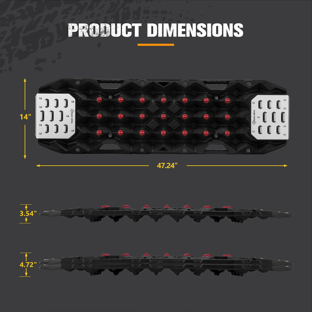 San Hima Offroad Traction Boards w/ Jack Base Replaceable Teeth