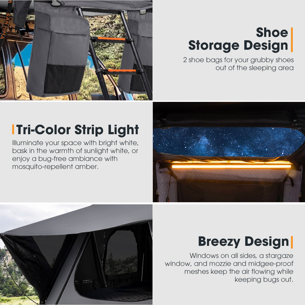 San Hima Jervis Rooftop Tent Hardshell w/ Ladder Camping Waterproof