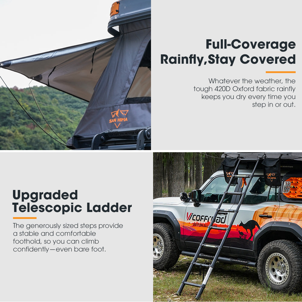 San Hima Kosci E-rise Electric Rooftop Tent Hardshell Automatic Outdoor Camping