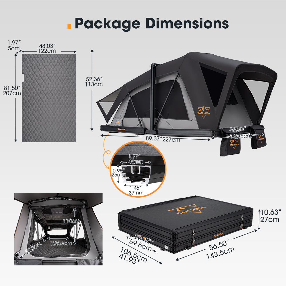 San Hima CapeTop Rooftop Tent Hardshell Fold-Out w/ Ladder Camping