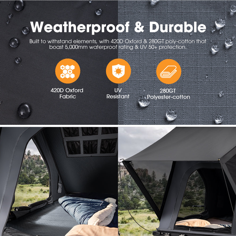San Hima Hotham Lite Aluminum Roof Top Tent Hardshell Camping 4WD 4x4