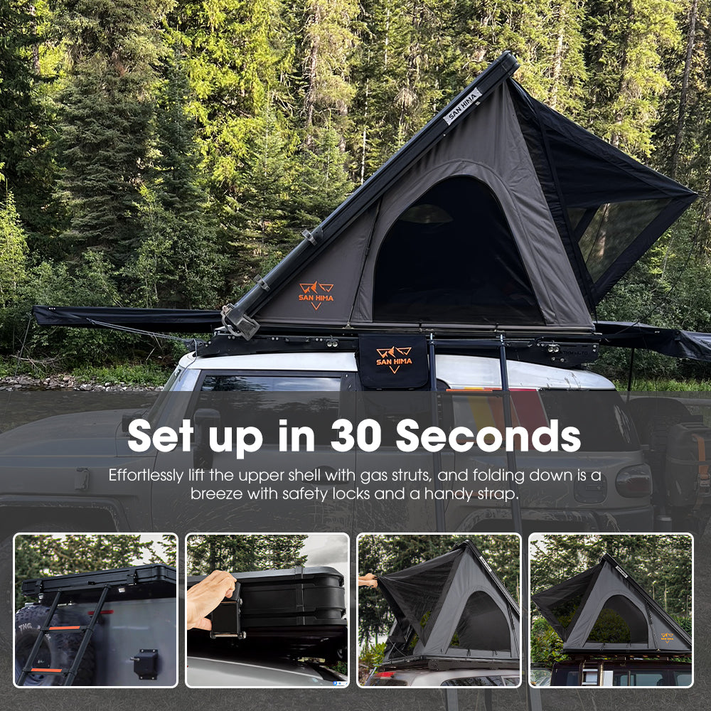 San Hima Hotham Lite Aluminum Roof Top Tent Hardshell Camping 4WD 4x4