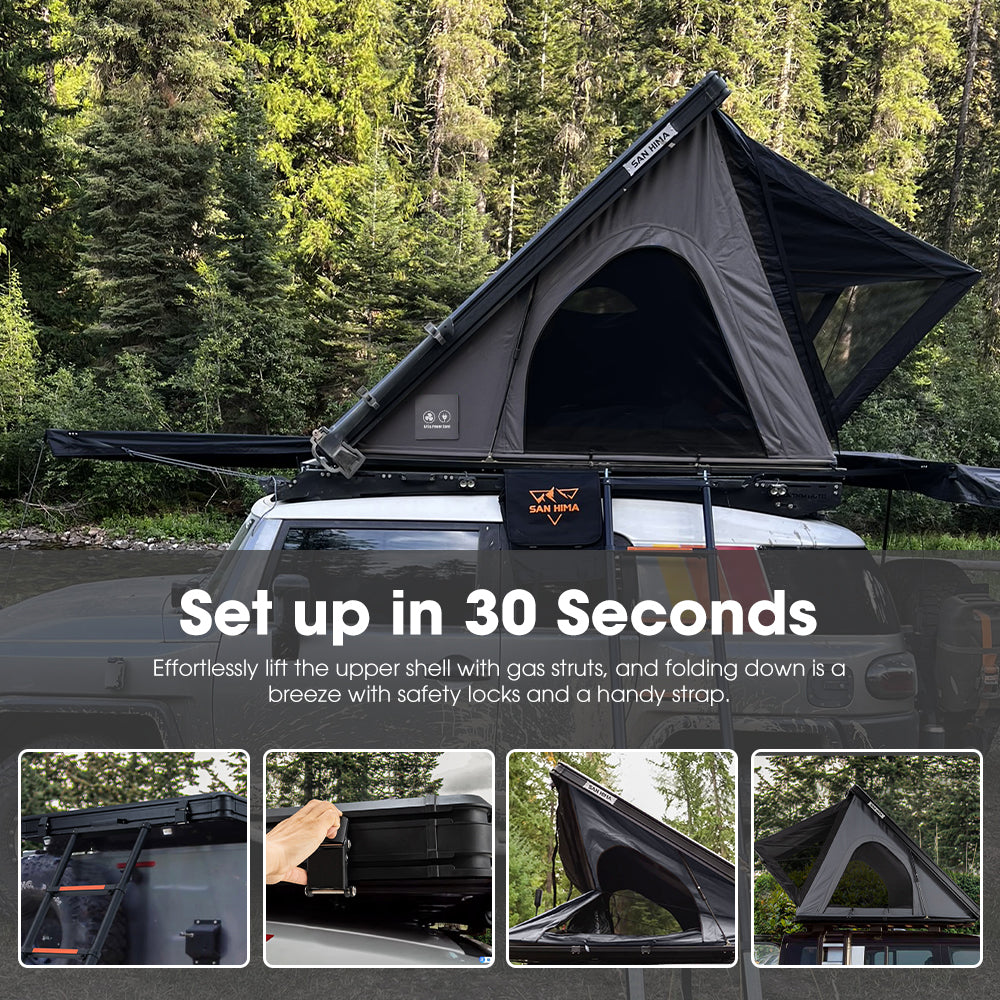 San Hima Hotham Lite Aluminum Roof Top Tent Hardshell Camping 4WD 4x4