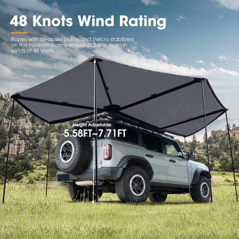 San Hima 270° Free-Standing Awning Passenger Side 600D Double Ripstop Poly-Cotton