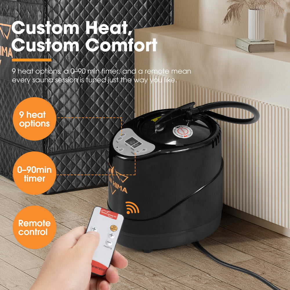 San Hima Portable Steam Sauna for Home with Steamer 2 Person Sauna Box