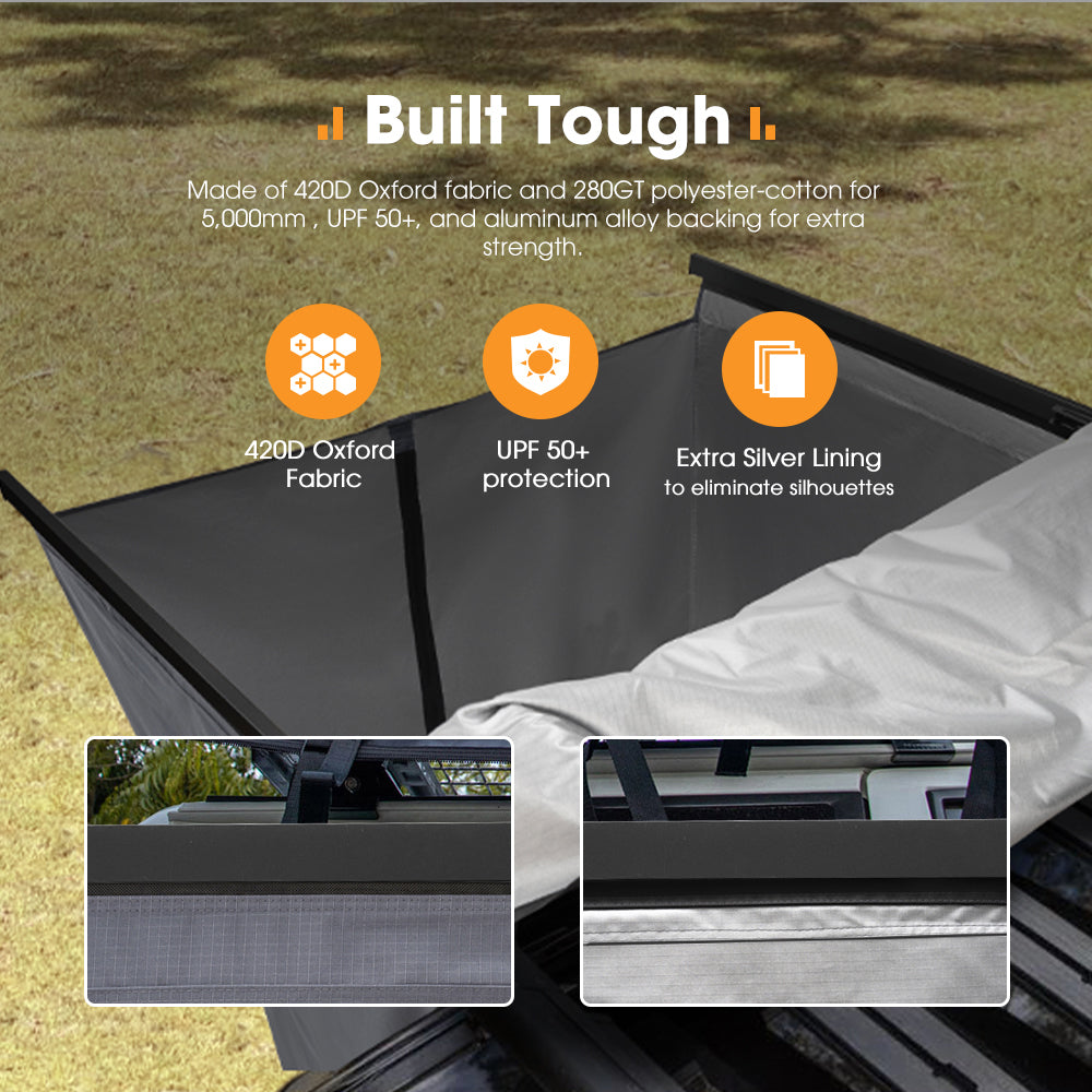 San Hima Awning Shower Tent with Roof Fold-Out 90° Swing Arm