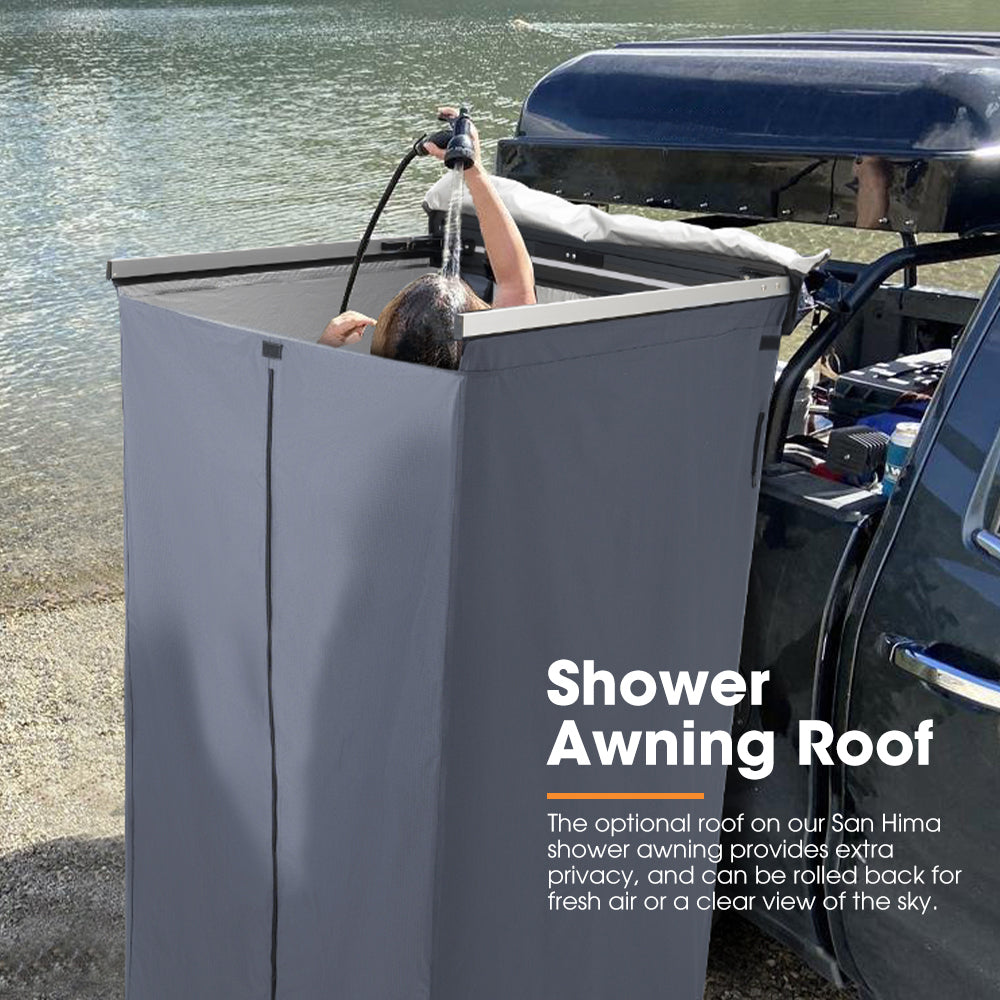 San Hima Shower Awning Tent with 90° Swing Arm