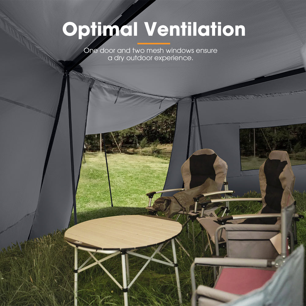 San Hima 270° Awning w/ Side Wall Free-Standing Car Roll Out Privacy S