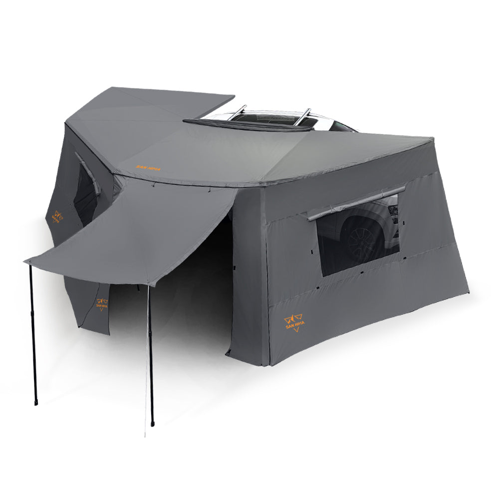 San Hima 270° Awning w/ Side Wall Free-Standing Car Roll Out Privacy S