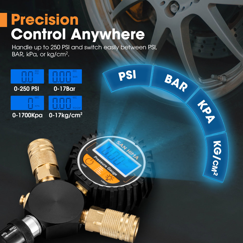 San Hima 2 Tire Inflation Deflation System Fits up to 200" Wheelbase